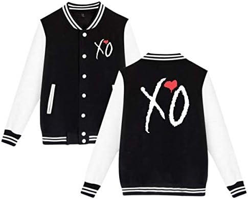 XO The Weeknd Heart Man Girl's Classic Baseball Uniforms Brushed Keep Warm Jackets