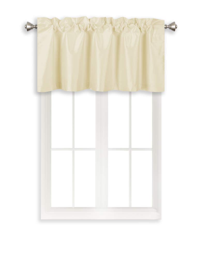 Best 3 Pieces Rod Pocket Kitchen Curtains Valance And Tiers (Cream)