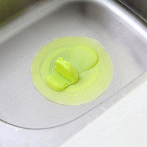 Bath Tub Stopper,Tub Stopper Drain Plug Cover For Bathtub,Floor Drain and Kitchen Sink,Universal Size Fit,Silicone Lovely Hippo Style,Green - Thumbnail 2