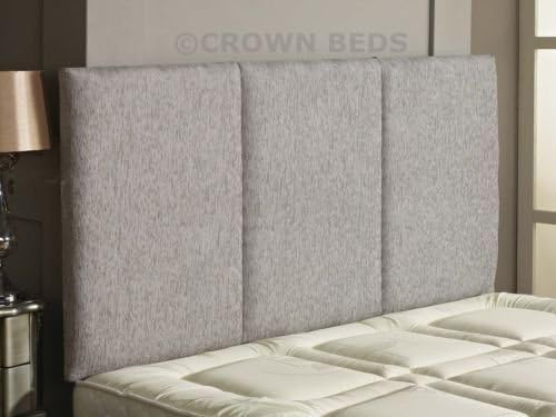 CROWNBEDSUK quality alton chenille headboard in 2ft6,3ft,4ft,4ft6,5ft,6ft Light Grey, 3ft (single) 26