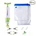 Sous Vide Bags Kit for Anova Cookers - 20 BPA Free Food Vacuum Sealed Bags, 1 Hand Pump, 2 Bag Sealing Clips and 4 Sous Vide Clips, Reusable & Easy to Use, Practical for Food Storage & Cooking