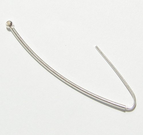 2 pcs .925 Sterling Silver Ear Wire Hoops Earwires With Drop / Dangle Earring Connector / Findings / Bright