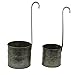 Arbor Lane Rustic Metal Tin Hanging Planter Dippers, Farmhouse Style - Nesting Set of 2