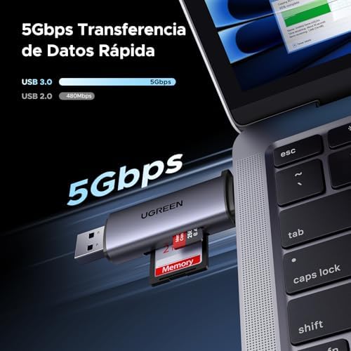 2 en 1 Lector Tarjetas SD TF USB C y USB 3.0 Dual Conector (SD 3.0)