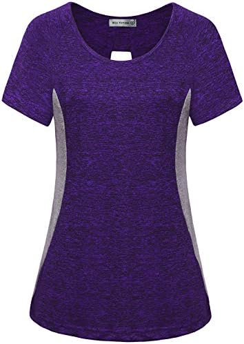 MISS FORTUNE Active Wear Yoga Top Cool Dry Workout Shirt Exercise Clothes