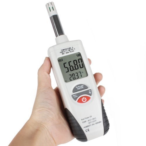 Mengshen Fast Response Air Thermo-Hygrometer with Wet Bulb Psychrometer, Dew Point Meter Multi-function Digital Temperature and Humidity Meter, Thermometer & Hygrometer MS-M350