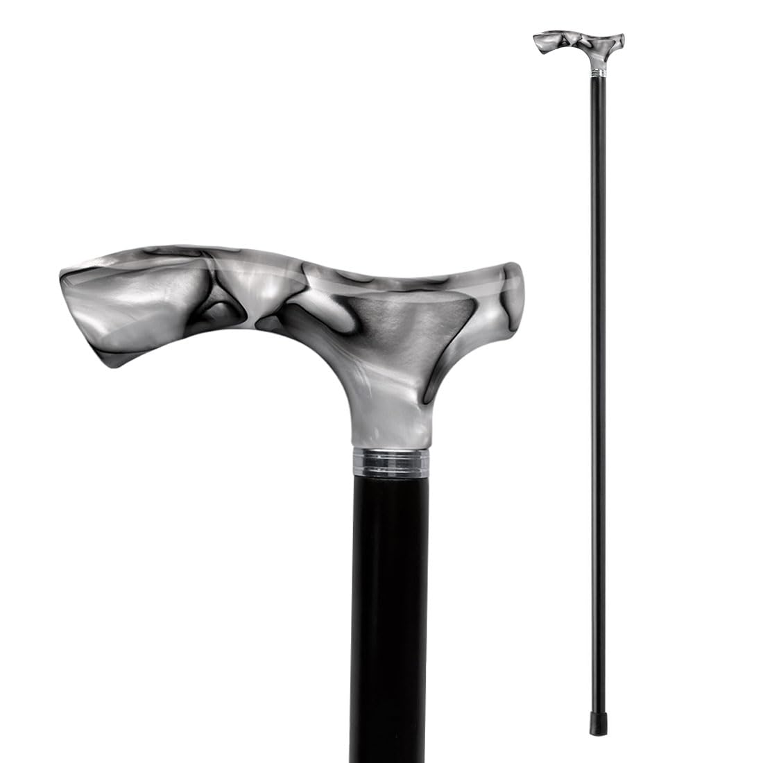 Classic Walking Stick | Wooden Stick and Heather Perspex Cuff | Comfortable and Lightweight | Flexor Care