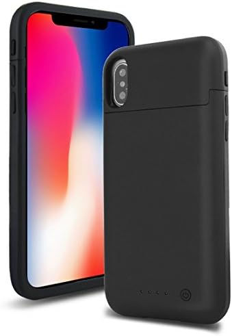 iPhone X Battery Case, SQDeal [5200mAh] Rechargeable Portable Charger Protective Charging Case for Apple iPhone X/10 (5.8 Inch) Lightning Cable Input Mode with Sync Through Technology- Black
