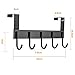 Rongyuxuan Over The Door Hook Hanger, Door Coat Hanger Organizer Rack for Clothes, Coat, Hat, Belt, Towels, Stylish Door Clothes Hanger for Bedroom, Cloakroom, Bathroom - 5 Hooks, Brushed Aluminum