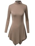 TWINTH Turtleneck Tunic Dress Long Sleeve Various Hem
