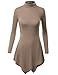 TWINTH Turtleneck Tunic Dress Long Sleeve Various Hem