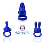 Rabbit Vibrating Penis Ring Set (3 pack) from Blue Lolly, Dual Pleasure Waterproof Medical Grade Silicone Cockring!