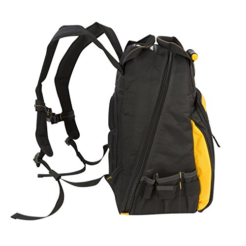 DEWALT DGL523 Lighted Tool Backpack Bag, 57Pockets, Black,yellow
