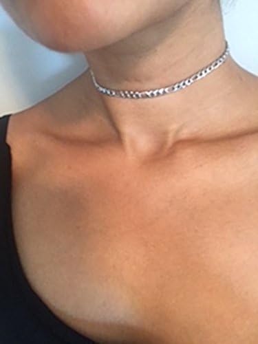 The CALI Choker// Thin Silver Vintage Style Chain Necklace/ Free Gift