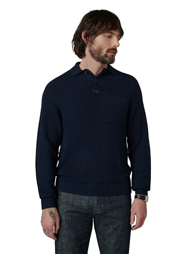 Joe's Jeans Men's Polo Long Sleeve Sweater, Midnight Navy