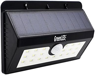 20 LED Solar Powered Weatherproof GreenLED Wireless Wall Motion Light for Outdoor Patio Use
