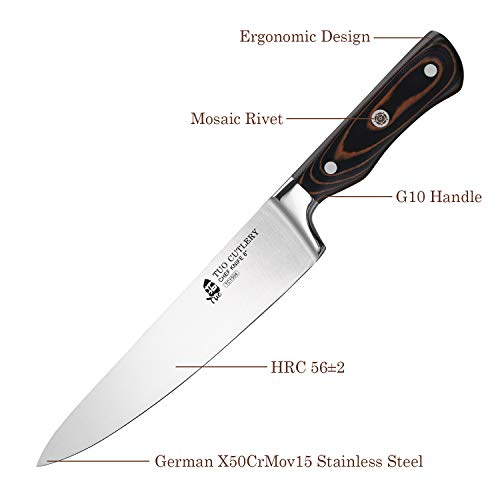 TUO Kitchen Knife Set 6 pcs Professional Knives Set with Wooden Block