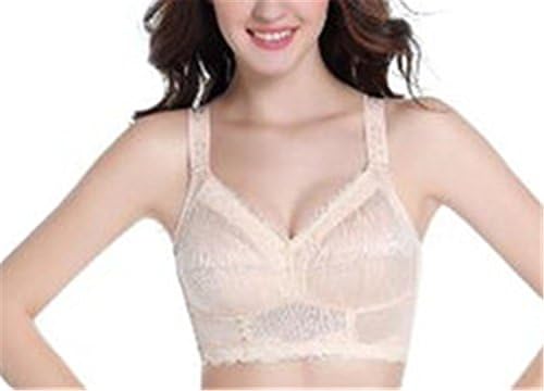 Coumll Full Cup Bras Large Size Slim Cup Bra No Rims Lingerie Breast Reduction For Women Beige 40