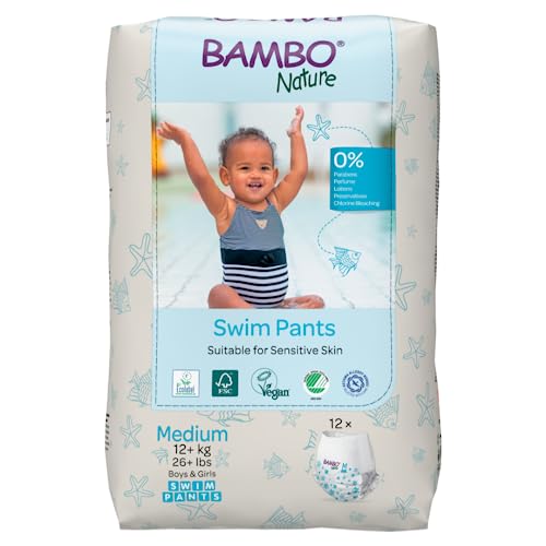 Bambo Nature Hypoallergenic Swim Pants, Eco-Labeled Swim Diapers, Double Leak B…