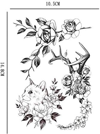 Ruofengpuzi Temporaire Sexy Arriere Chat Tatouage Autocollants Epaule Rose Impermeable Femelle Longue Duree Fleur Bras Autocollant Ensemble Amazon Fr Jeux Et Jouets