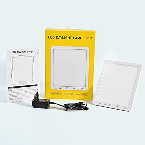 Aogled Lámpara de Luz Diurna 10000Lux,Caja de Luz LED con Temporizador,5 Niveles de Brillo & 3 Temperaturas de Color(3000K-6500K),Lámpara de Luz Natural para el Hogar/Oficina/Apartamento