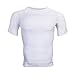 Odoland Men's Body Shaper Slimming Shirt Tummy Vest Thermal Compression Base Layer Slim Muscle Short Sleeve Shapewear, White M