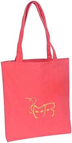 NAVO Cotton Canvas Tote Shoulder Bag Casual Handheld Bag with Red Color