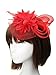 Coolr Women's Fascinators Hat Small Hairpin Feather Mesh Flower Hairclip (Red)