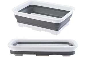 Collapsible Washing Up Bowl 10 Litre | Large Folidng Wash Basin Retractable Portable,Space Saving Washtub, Easy Pop up Ideal 