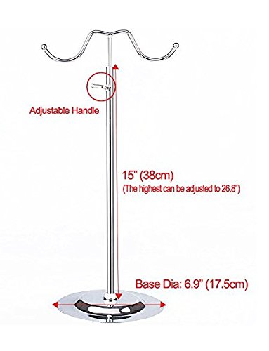 JM-capricorns Metal Handbag Rack Women Bag Display Stand Double Hook Adjustable Stainless Steel Holder