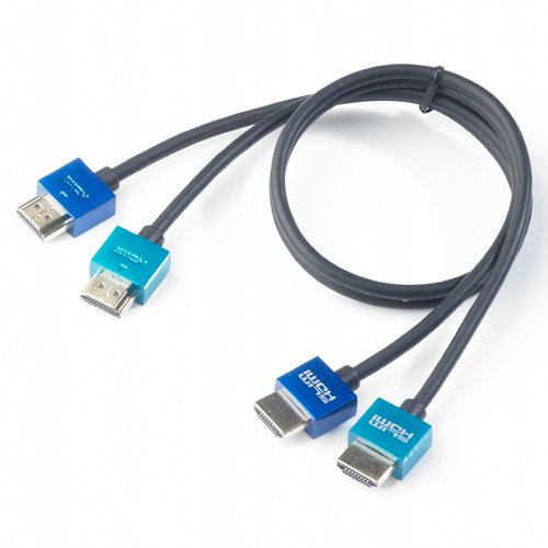 SlimHDMI 0.5m (50cm) Twin-Twin Cable, The World's Slimmest HDMI Lead? (Gold Plated, 1080p, 3D, High Speed, ARC)