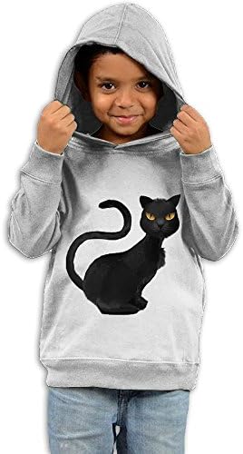 Baby Boy Girl Black Cat Kitten White Cotton Block Hoodie For Child