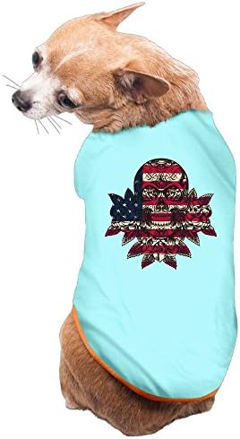 American Flag Skull Pet Clothes For Dog Cat Puppy Hoodies Coat Winter Sweatshirt Warm Sweater L SkyBlue