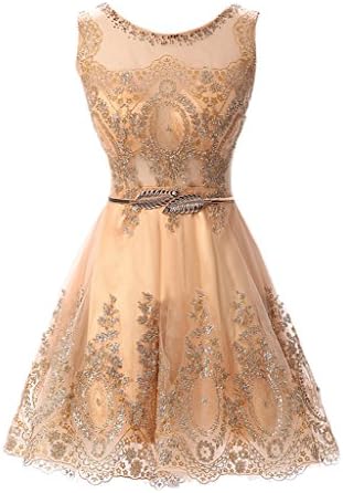 Audrey Bride Chic Evening Gowns for Woman 2016 Formal Prom Dresses-26W-Gold Short4