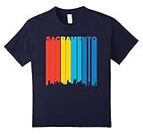 Retro 1970's Sacramento California Downtown Skyline T-Shirt