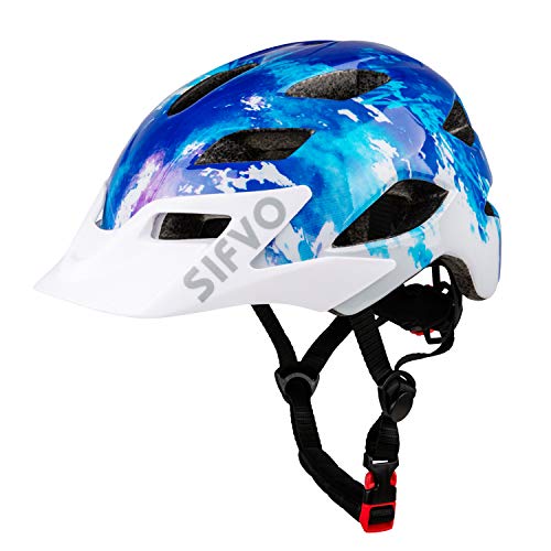 SIFVO Fahrradhelm Kinder Jungen und Mädchen 50-57cm, Kinder Fahrradhelm mit Abnehmbarem Visier Kinderhelm Multisport Helm Kinder Sicher und Komfortabe