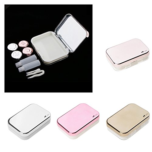 Homyl Contact Lenses Eyeglass and Contact Lens Case Set Portable for Home Travel Kit (10x7x2.5 cm) - White