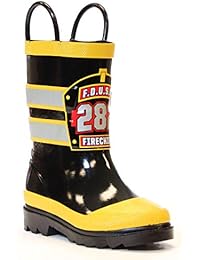 Western Chief Boys Waterproof Printed Rain Boot with Easy Pull On Handles, F.D.U.S.A, 6 M US Toddler