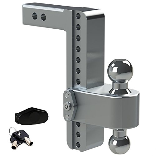 Weigh Safe LTB10-2, 10" Drop 180 Hitch w/ 2" Shank/Shaft, Adjustable Aluminum Trailer Hitch & Ball Mount, Stainless Steel Combo Ball (2" & 2-5/16") and a Double-pin Key Lock - Thumbnail 6