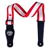 Guitar Strap Bass Mugig Adjustable Soft Cotton with Pick Pocket (Maple Leaf)