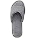 HomeIdeas Women’s Open Toe Terry Anti-Slip House Slide Slipper, Perfect for Hotel, SPA and Travel (Medium / 7-8 B(M) US, Gray)