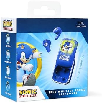Sonic The Hedgehog Slide TWS Ecouteurs avec boitier de Recharge