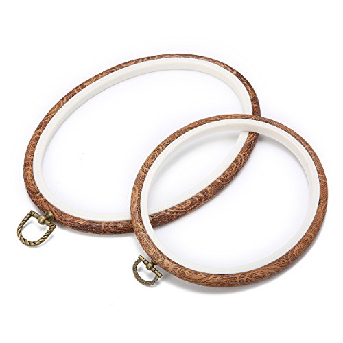 ARTISTORE 5 Pieces Embroidery Hoops Cross Stitch Hoop Embroidery Circle Set With Storage Bag For Art Craft - Thumbnail 4