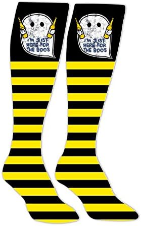 Yu2Ye Fashion High Long Stockings with I'm Just Here For The Boos Printing Design