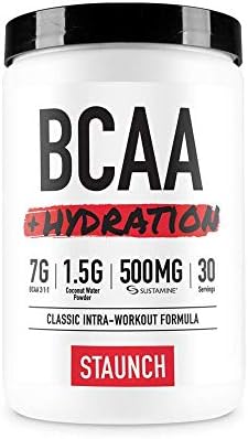 Staunch BCAA Powder - BCAA + Hydration Complex - Pineapple 30 Servings - Recovery and Coconut Water Hydration Branched Chain Amino Acid Complex