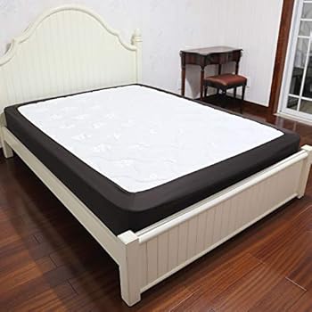 Barossa Design Box Spring Cover Queen Size - Wrap Around Elastic Bed Skirt, Easy on/Easy Off, Wrinkle Resistant, Hotel Quality (Brown)