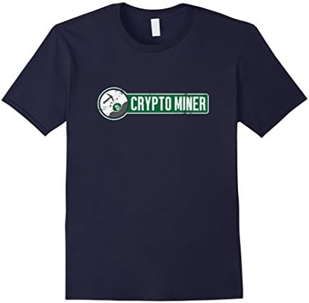 Mens Crypto Currency Miner Bitcoin Technology T-Shirt Medium Navy