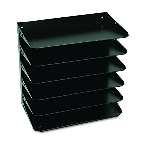 MMF Industries 6-Tier Legal-Size Horizontal Steel Desk Organizer, Black (2646HLBK)