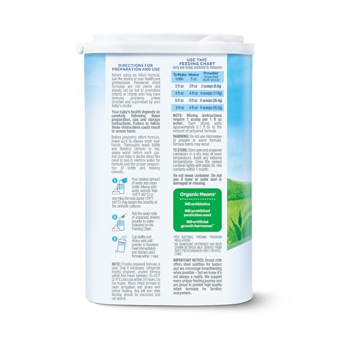 HAPPY BABY ORGANICS STAGE 1 INFANT FORMULA, 0-12 MONTHS, MILK BASED ORGANIC BABY FORMULA POWDER WITH IRON, PROBIOTICS & PREBIOTICS FOR IMMUNE & DIGESTIVE SUPPORT, 22.9 OUNCE (PACK OF 1)