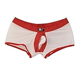 Zacoo Men Stretch Boxer Brief Size M Color Red White